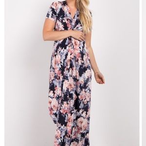 NEW Pinkblush Knot Front Maternity Maxi Dress Sz M